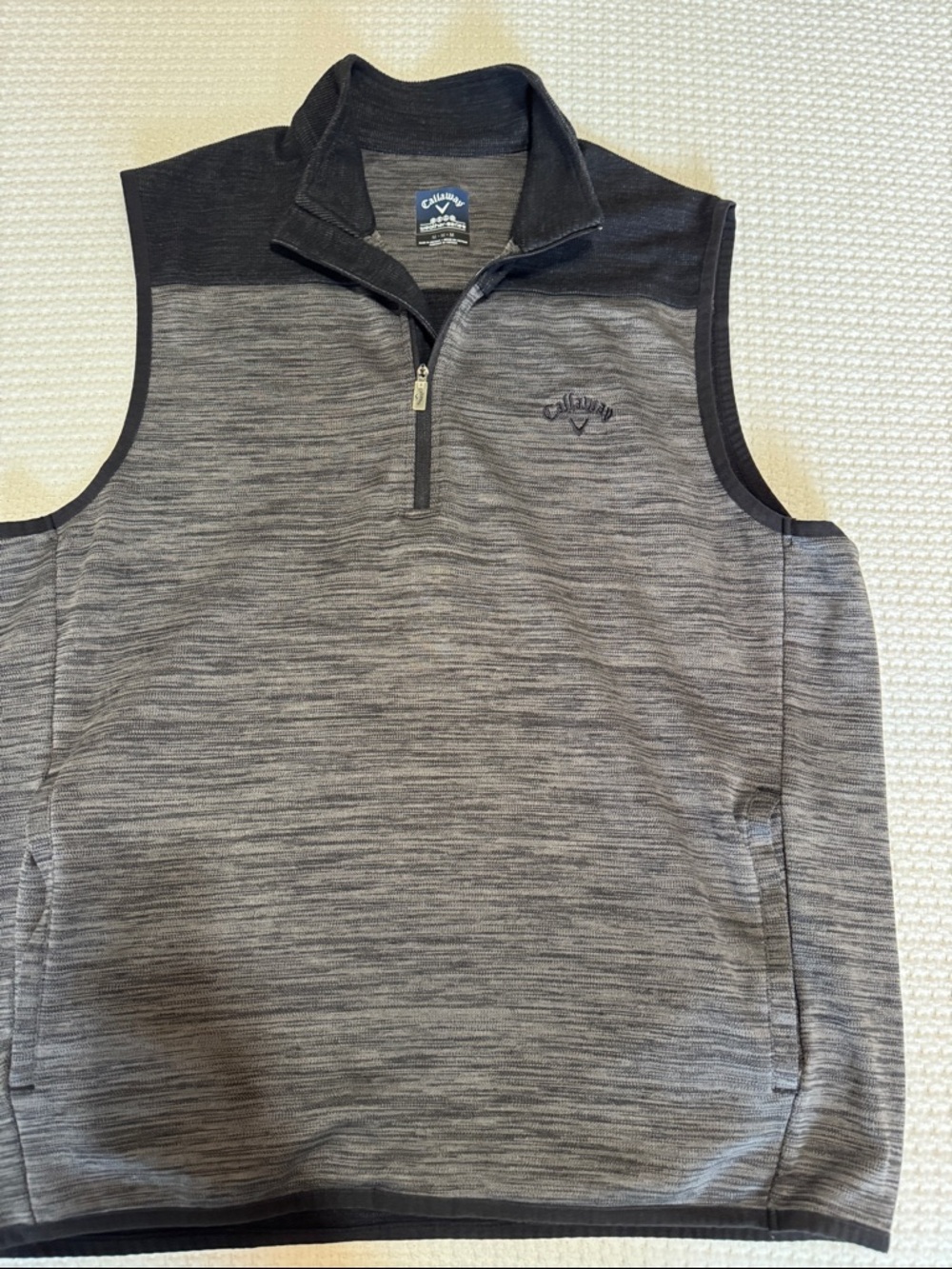 Callaway Heathered Gray and Charcoal Sleeveless Golf Pullover vest medium
